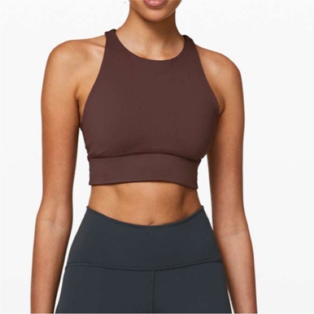 lululemon athletica Brown High Neck Sports Bra